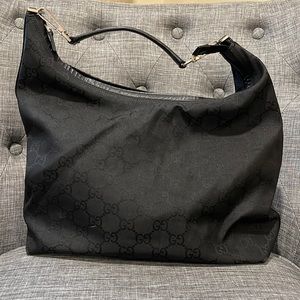 Genuine Gucci Vintage Nylon monogram hobo shoulder bag